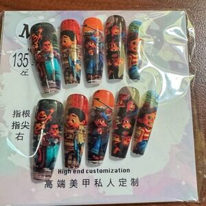Press On Nails Coco Theme High‎ End Custom False Nail Tips Full Set